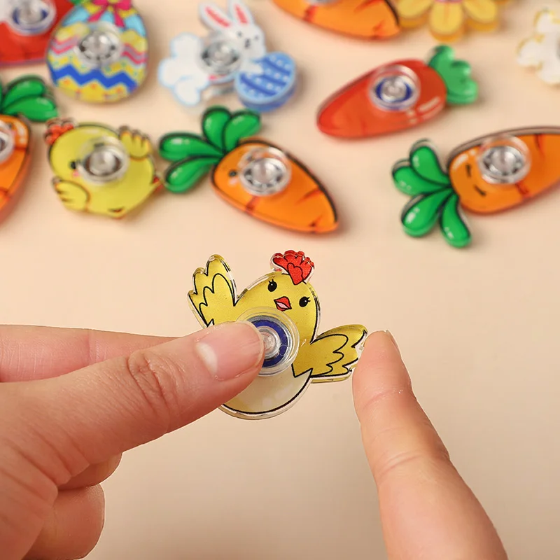 10/20Pcs Easter Fingertip Spinner Cartoon Bunny Egg Fidget Spinner Fidget Toy for Kids Birthday Party Favors Goodie Bag Stuffers