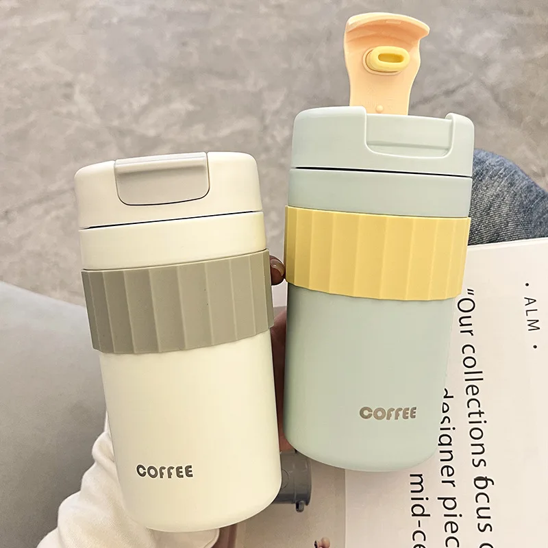 

480ML Creative Coffee Cup Female Insulated Cup Portable Accompanying Cup Stainless Steel Cup for Direct Drinking In The Office