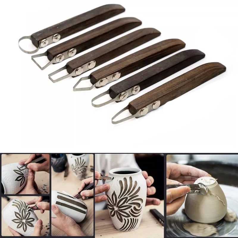 1PCS Pottery Tools Wooden Hand Pressure Roller Sculpture Wood Grain Pattern  Relief Stick Mud Roller Clay Polymer Mold - AliExpress
