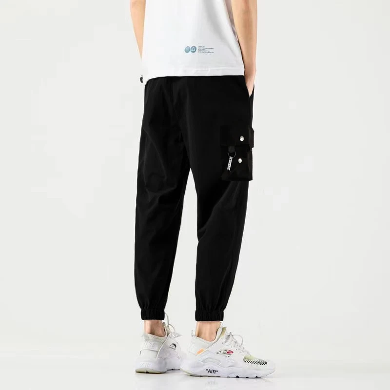 Description Picture 3 of itemWorkwear pants for men's summer thin quick drying oversized sanitary pants with loose sports ties and cropped casual men's pants