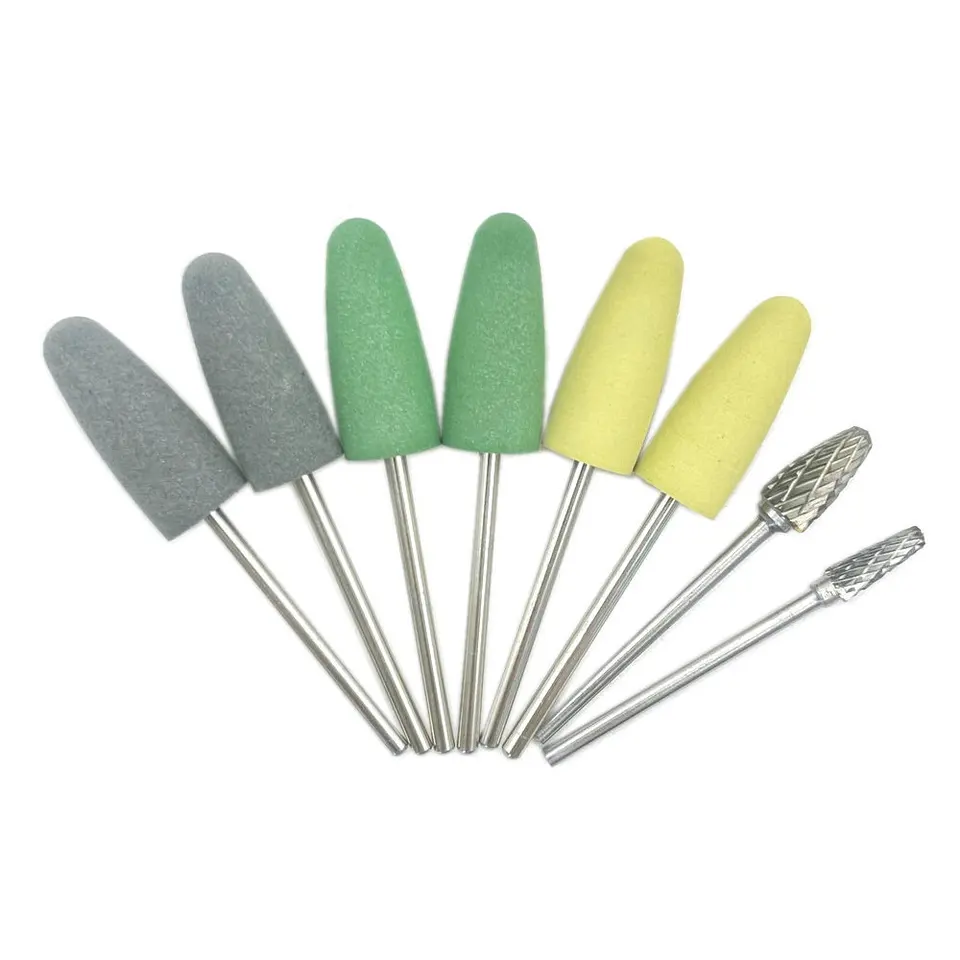 Fraises De Polissage En Acrylique - Lot De 8 Avec Base En Résine HP - Pour Ongles, Bijoux, DIY
