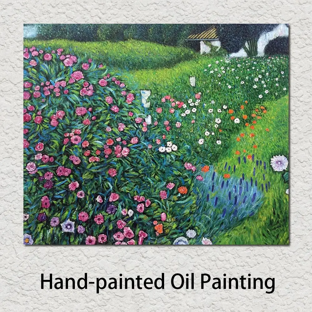 

Beautiful Canvas Art Italian Horticulture Landscape Gustav Klimt Oil Painting Handmade Modern Artwork Dining Room Bathroom Decor