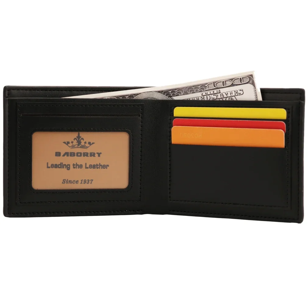 Baborry New small wallets men wallets short men's wallet pu guarantee purse for male purse cartera hombre 5