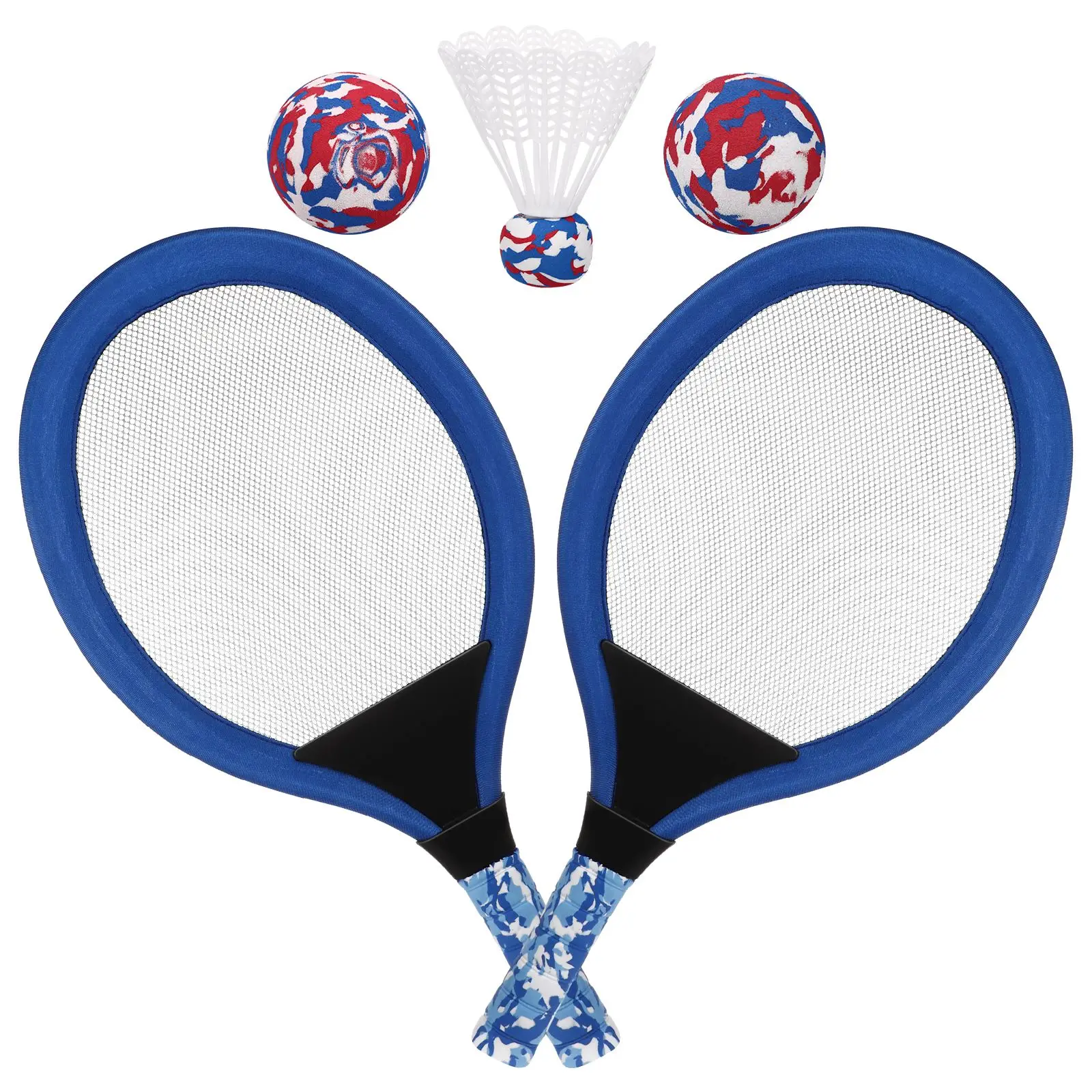 

1 Pair Kids Tennis Rackets Soft Training Balls Badminton Shuttlecocks Racquets Outdoor Sport Game Interactive Toy