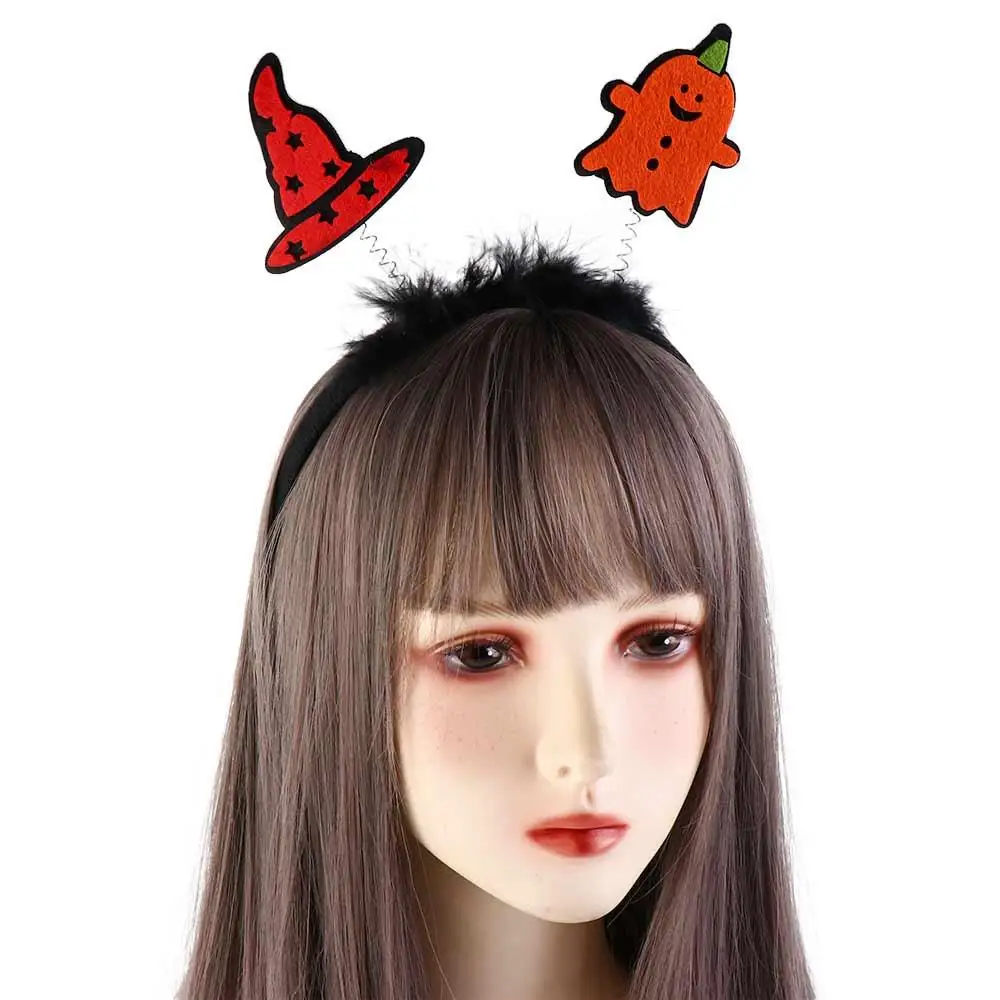 Gift Cartoon Halloween Feather Headband Pumkin Spider Pumkin Hairband Hair Hoop Hairband Ghost Headband Girl