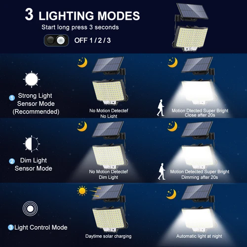 348LED 태양열 램프 야외 보안 라이트, 모션 센서, 방수, 126, 328LED, 강력한 스포트라이트, 정원 차고용 4