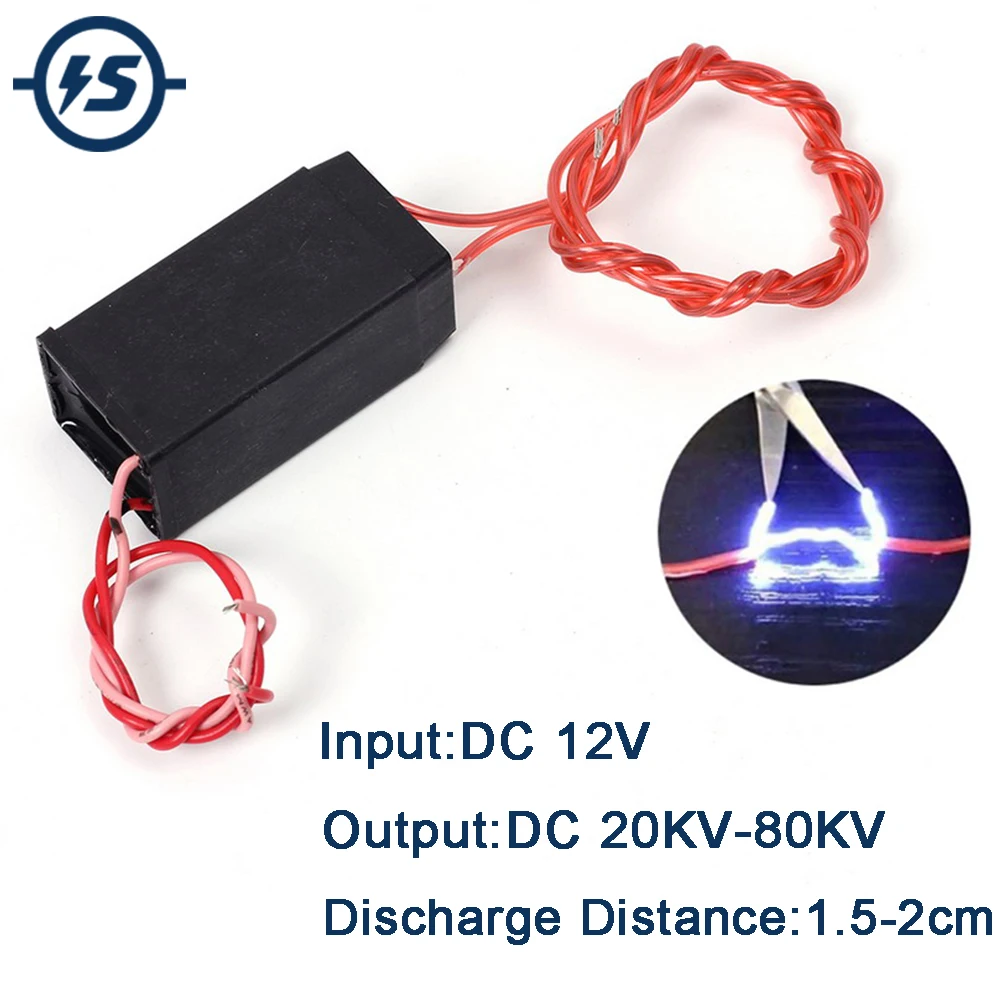 High Voltage Generator 80KV Super 6V-12V Transformer Boost Inverter Generator Pulse Arc Generator Ignition Coil 2cm Igniter - 502 - View #8