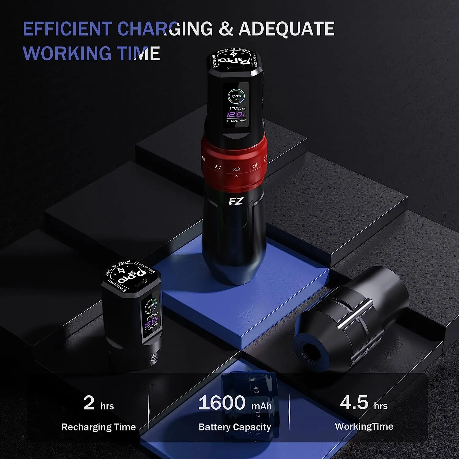 EZ P3 Pro Wireless Battery Tattoo Machine Pen Adjustable
