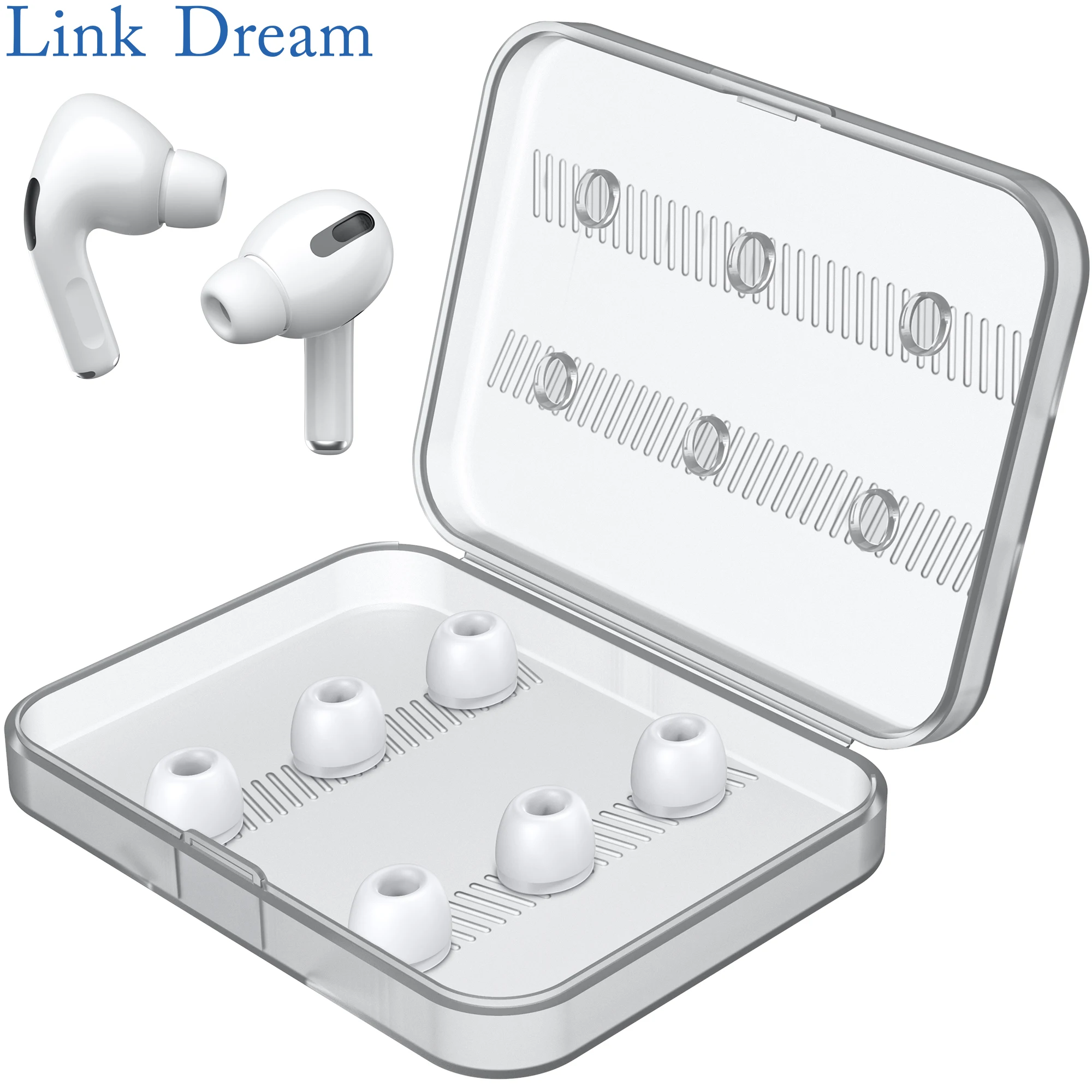  [3 Pairs] Replacement Ear Tips for Airpods Pro and Airpods Pro  2nd Generation with Noise Reduction Hole, Silicone Ear Tips for Airpods Pro  with Portable Storage Box and Fit in The