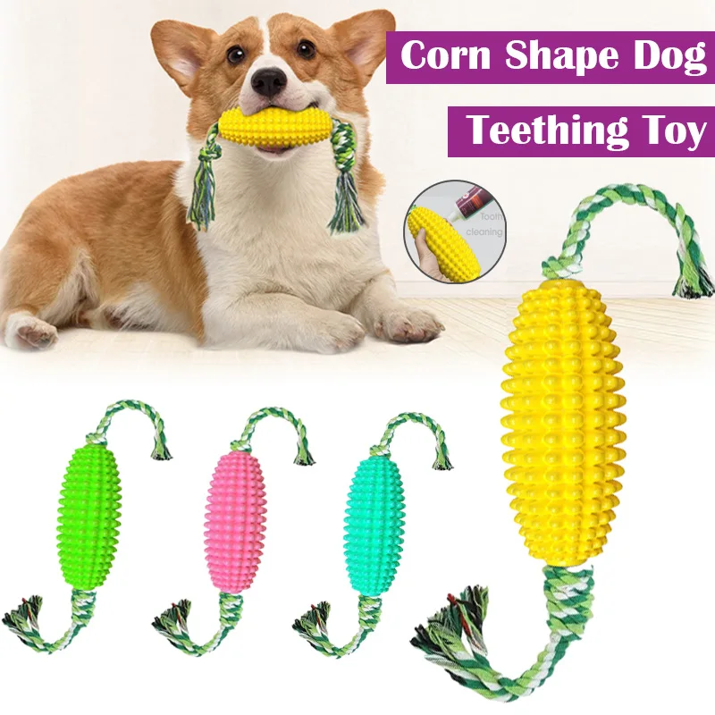 

Dog Toys Dog Corn Shape Chewing Gnawing Teeth Grinding Teeth Cleaning Toys Wear-resistant Sturdy Sound Pet Training Accessories