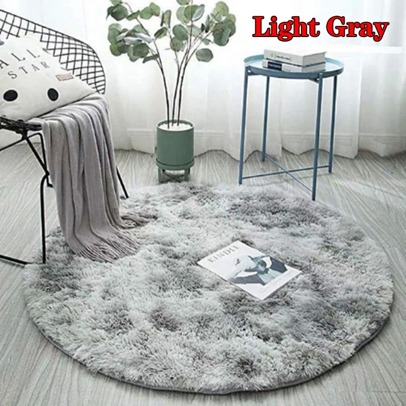 Fluffy round rug carpets for living room decor faux fur rugs kids room long plush rugs for bedroom shaggy area rug modern mats floor mat shaggy rugs