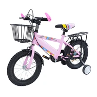 Vélo pour enfants de 14 pouces, vélo d'extérieur réglable avec roues d'entraînement, panier et siège arrière pour garçons/filles de 3 à 6 ans 1