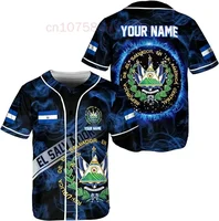 New El Salvador  Custom Name Baseball Shirt Jersey Summer New Fashion 3DPrint Funny Beach Short Sleeve Sport Casual 2