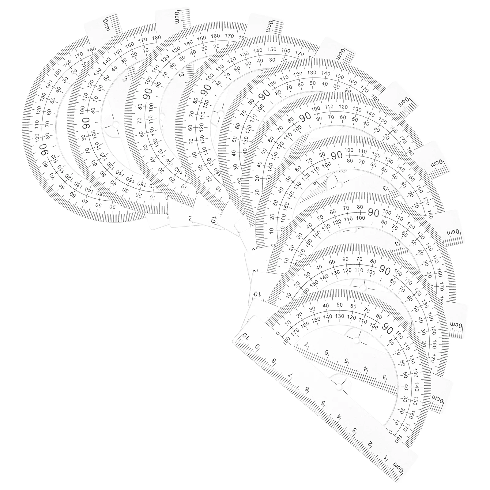 

10Pcs Measuring Protractor Half Circle Protractor Plastic Protractor Convenient Measurement Protractor