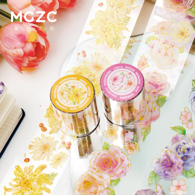 

3m Bronzing Flowers Scrapbooking Stickers DIY Card Making Diary Album Collage Supplies Planner Journal Decoration Tape Sticker