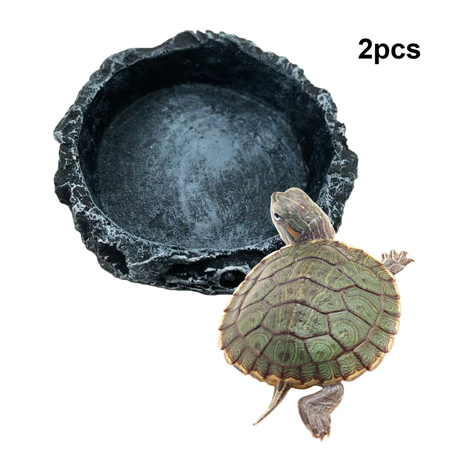 2 Pack Reptile Water Bowl, Reptile Food Bowl, Worm Resin,