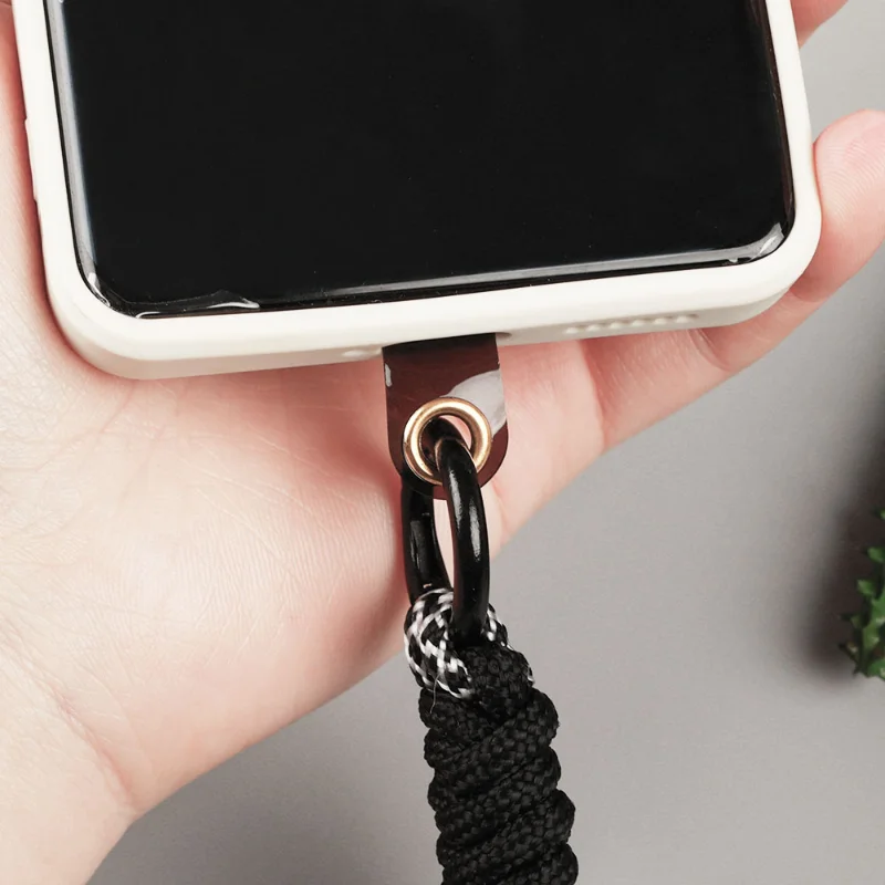 Mobile Phone Back Clip Patch Anti-loss Security Hook Card with Metal Ring for Iphone Portable Neck Strap Phone Lanyard Gasket