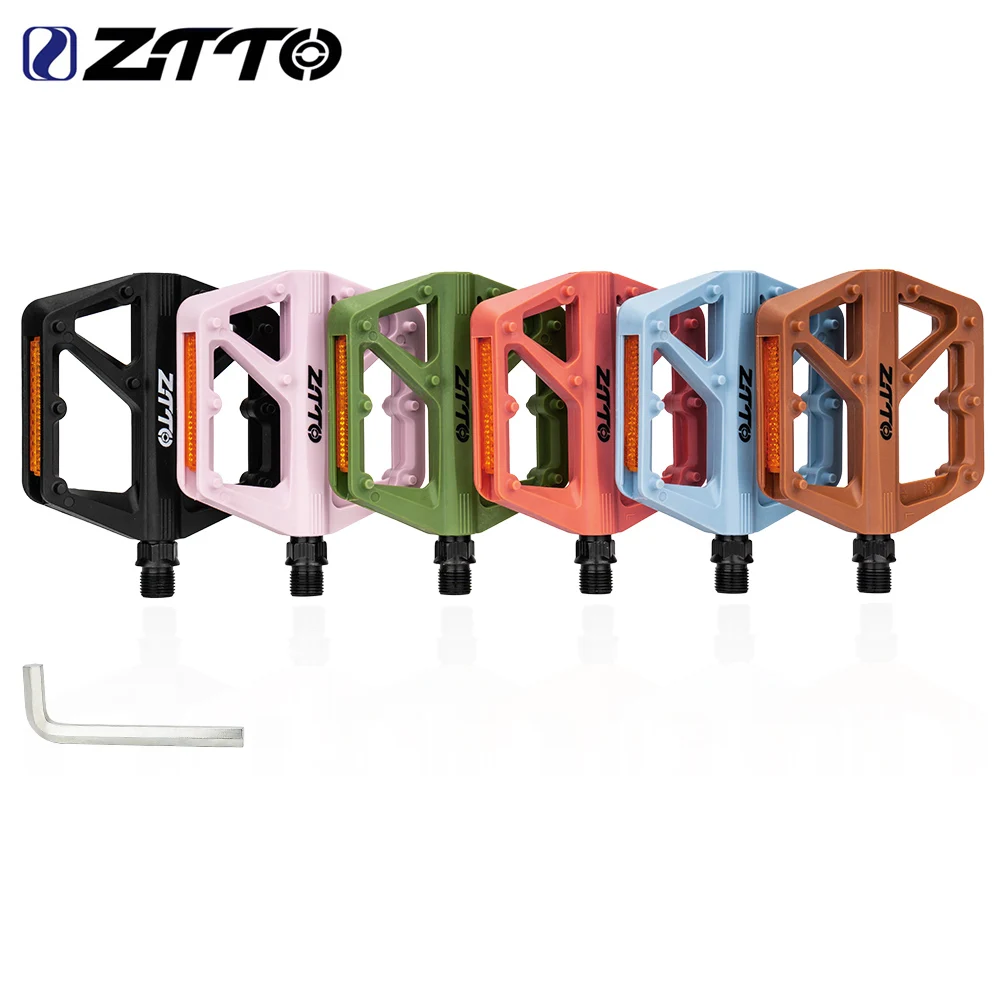 ZTTO Ultralight Pedal Mountain Road Bike, Platform Nylon Pedals Sealed Bearings Footboard Cycling BMX Anti Slip Flat Pedals