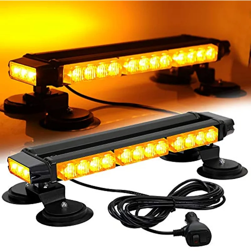 

16.8-In LED Strobe Flashing Light Bar, 26 Flashing Modes High Intensity Emergency Danger Warning Beacon Light with Magnetic Base