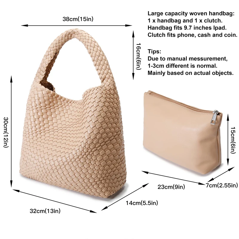  Leather Weave Purses For Women Fashion Shoulder Hobo Bags Woven  Tote Handbag Top Handle Bucket Bags (Apricot) : Clothing, Shoes & Jewelry