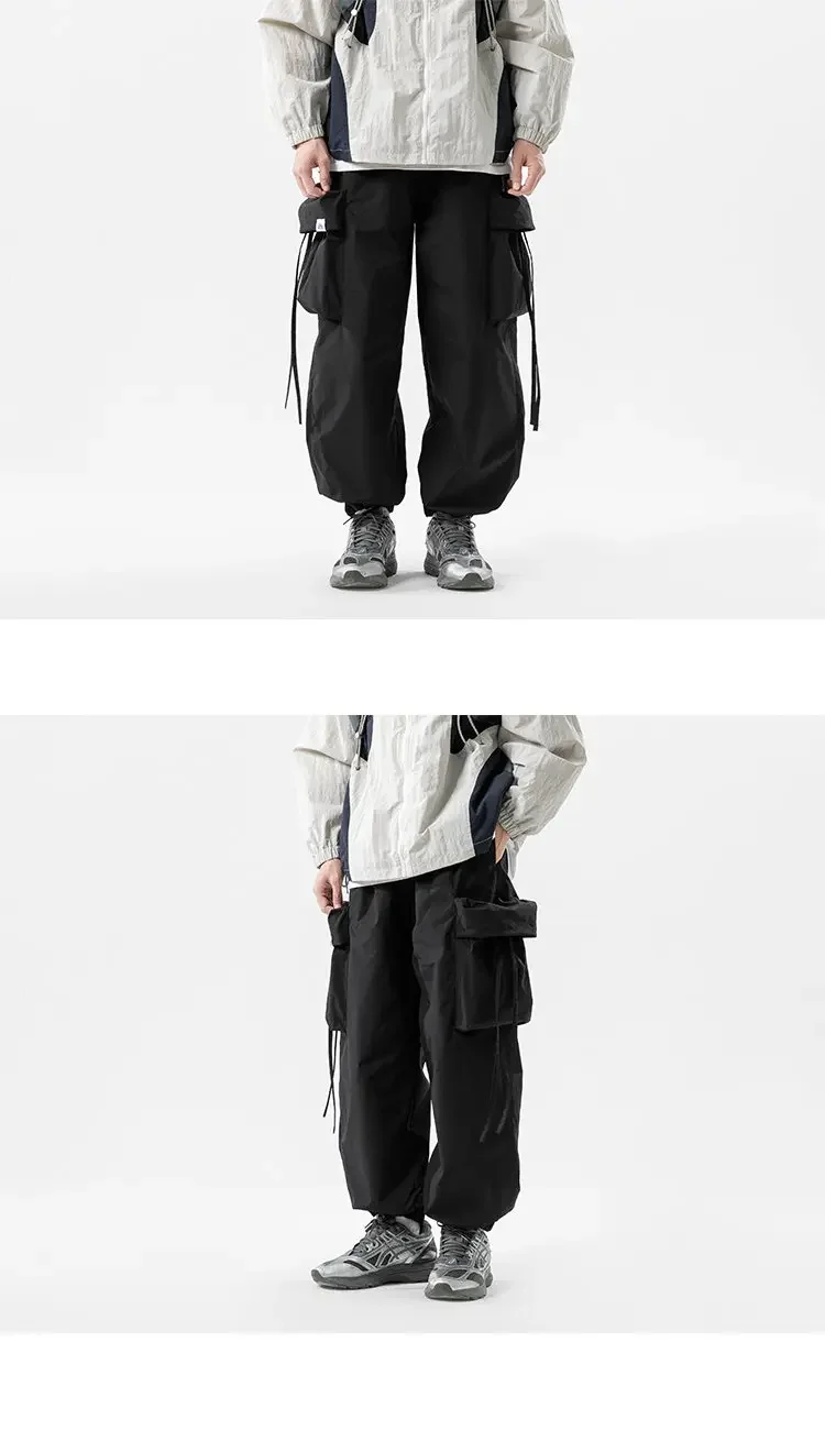Description Picture 2 of itemMen Pocket Loose Casual Streetwear Fashion Outdoor Wide Leg Cargo Pants City Boys Grils Baggy Pants Women Jogger Sweatpants