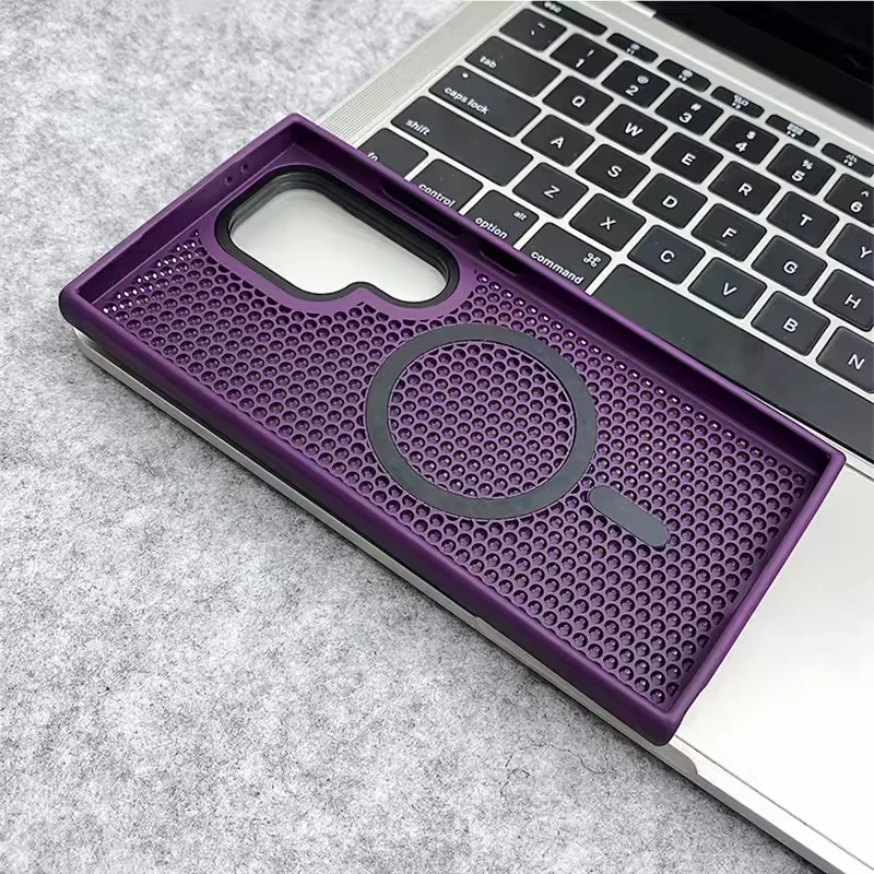 Luxury Breathable Mesh Magnetic Case with Lens Stand and Cooling Shockproof Cover