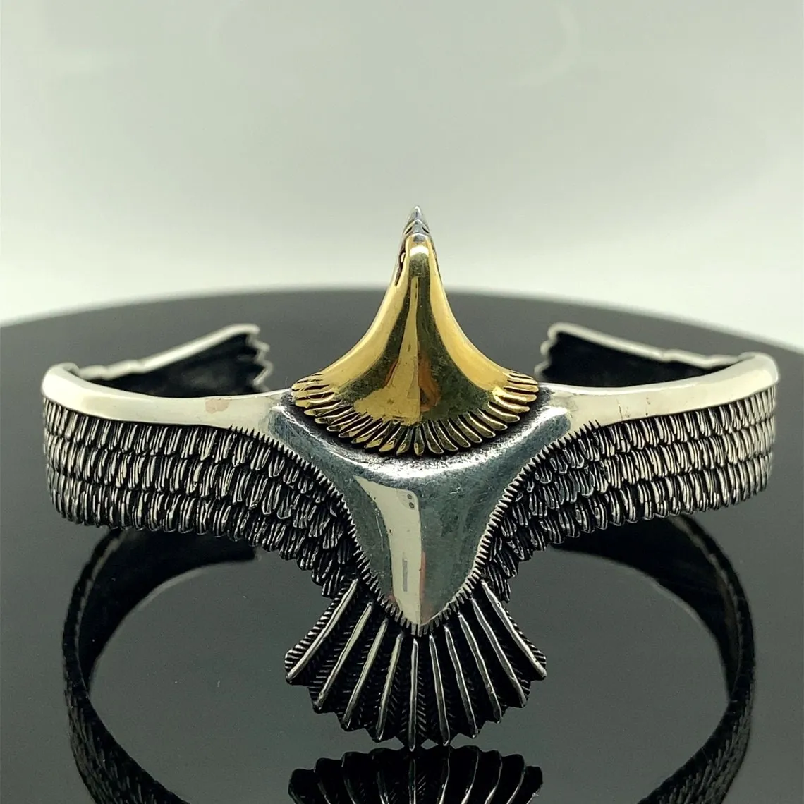 

Серебряный брикет, Браслет-манжета орла, дикий Орл, унисекс брикет, браслет из стерлингового серебра 925k