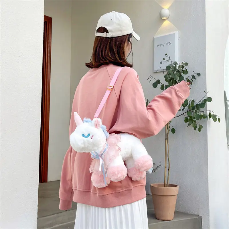 Süßes Mädchen Plüschtasche neues Einhorn Cartoon Umhängetasche Umhängetasche Lolita Student Handytasche für Frauen Handtasche 01-SB-djsmrb – Detail 6