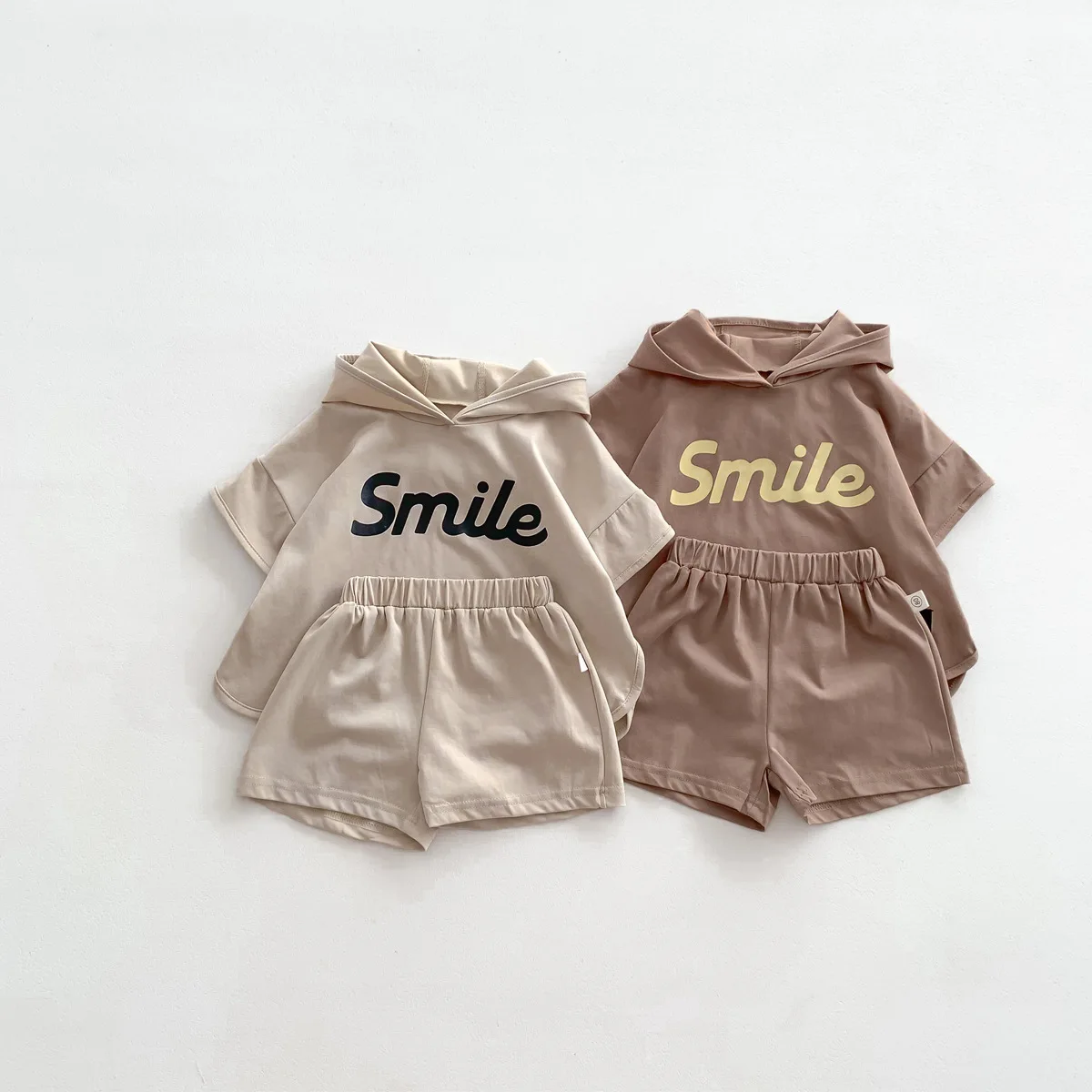 Boys Letter Print Tee And Shorts Set