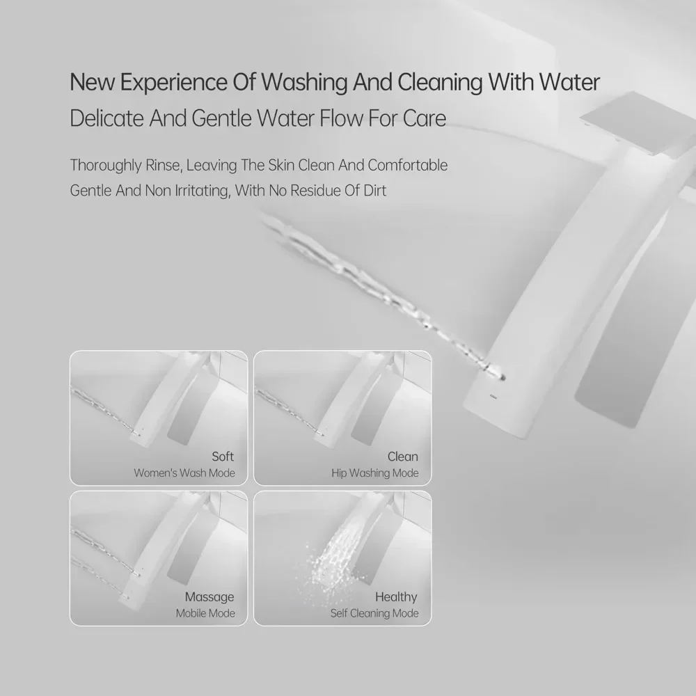 Smart Bidet Toilet with Remote Control，LED Display Aromatherapy System Warm Water & Dry Off Seat Flush Foot Sensor，Smart Toilet 5