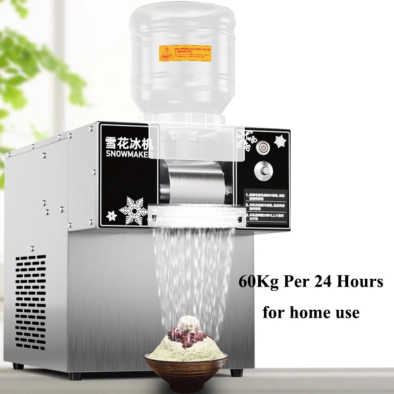 Ice Crusher Machine Snowflake Ice Cream Machine Ice Smoothie Machine Snowflake Ice Machine Small Snow Continuous Cooled Milk Mango Bingsu Shaver Smoothie Korean Crusher