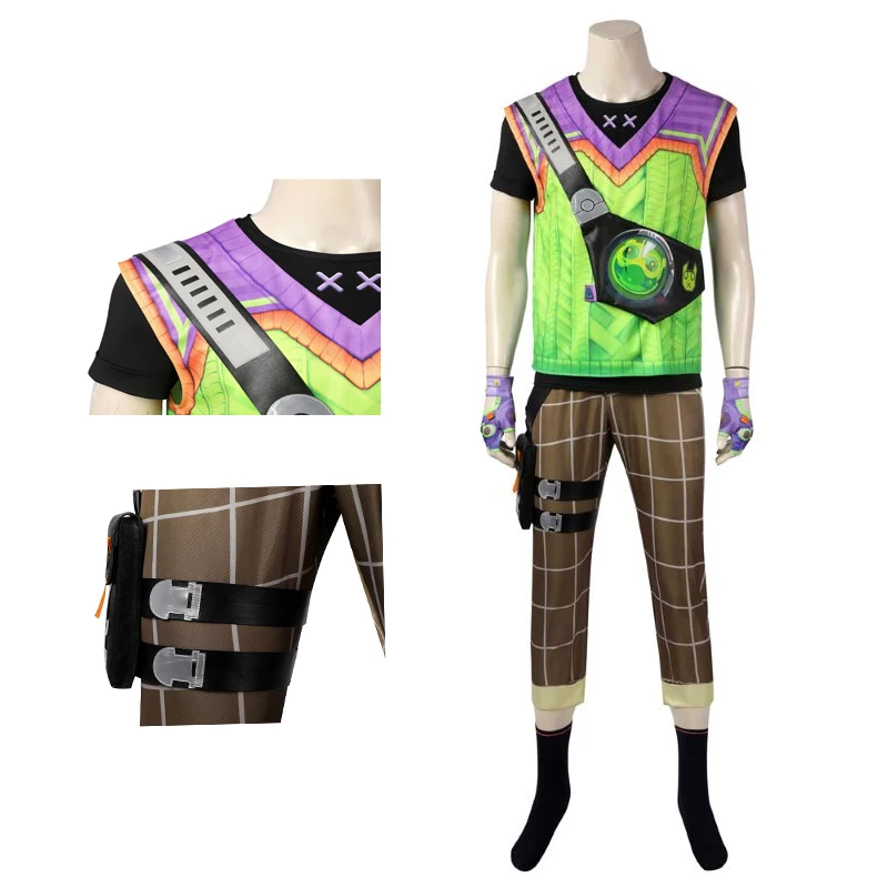 

Adult Men's Game Game Valent Gekko Agent Cosplay Clothing Uniform Full Set Gekko Agent Fashion Clothing Full Set Halloween Carni