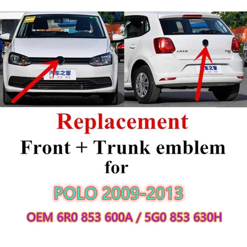 

2 шт., передние и задние эмблемы для POLO 2009 2010 2011 2012 2013