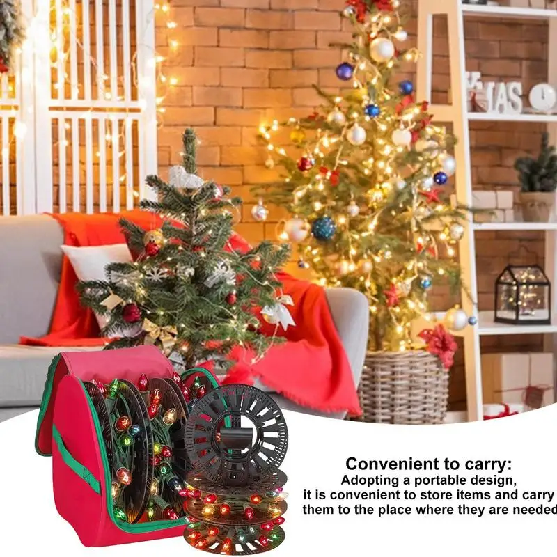 Christmas LED Light Storage Box Oxford Storage Bag For Christmas Decorations Multifunctional Bag With U-zipper christmas storage