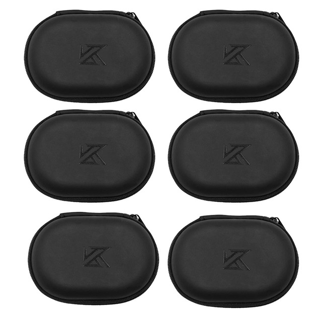 Earphones Oval Storage Bag Wired Headphones PU Zipper Storage Box Portable Hold Storage Case Container for KZ BA10 AS10 ES4