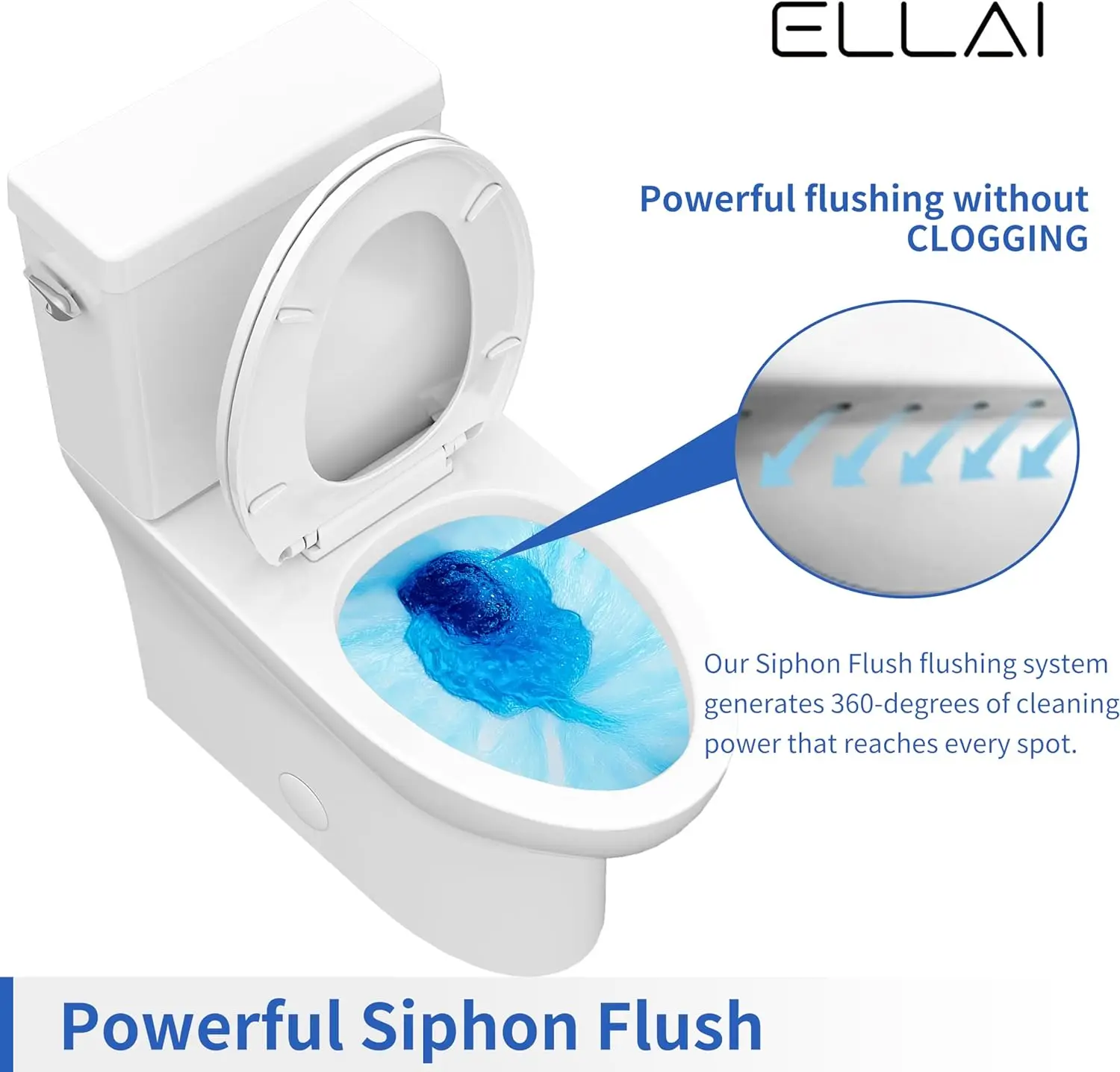 Piece Elongated Toilet Comfort Height ADA Single Flush TORNADO FLUSH Toilet  Rough In with Left-hand Trip Lever White 5