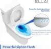 Piece Elongated Toilet Comfort Height ADA Single Flush TORNADO FLUSH Toilet  Rough In with Left-hand Trip Lever White 5