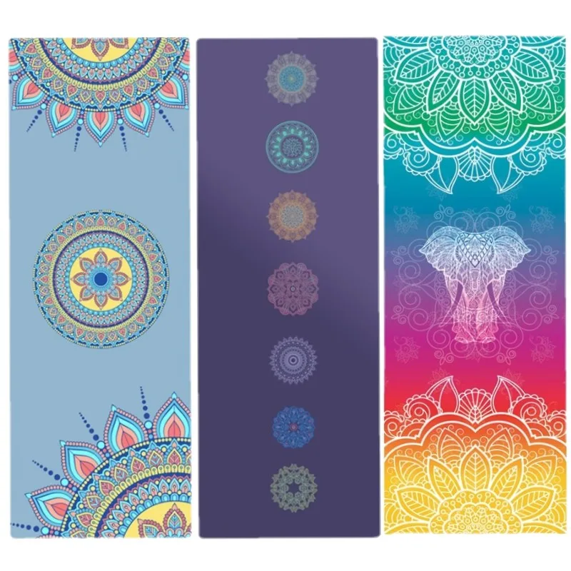 Hot Yoga Mat Towel 185*61cm Printed Yoga Towel Non slip Fitness Workout Mat Cover For Pilates Gym Yoga Blankets