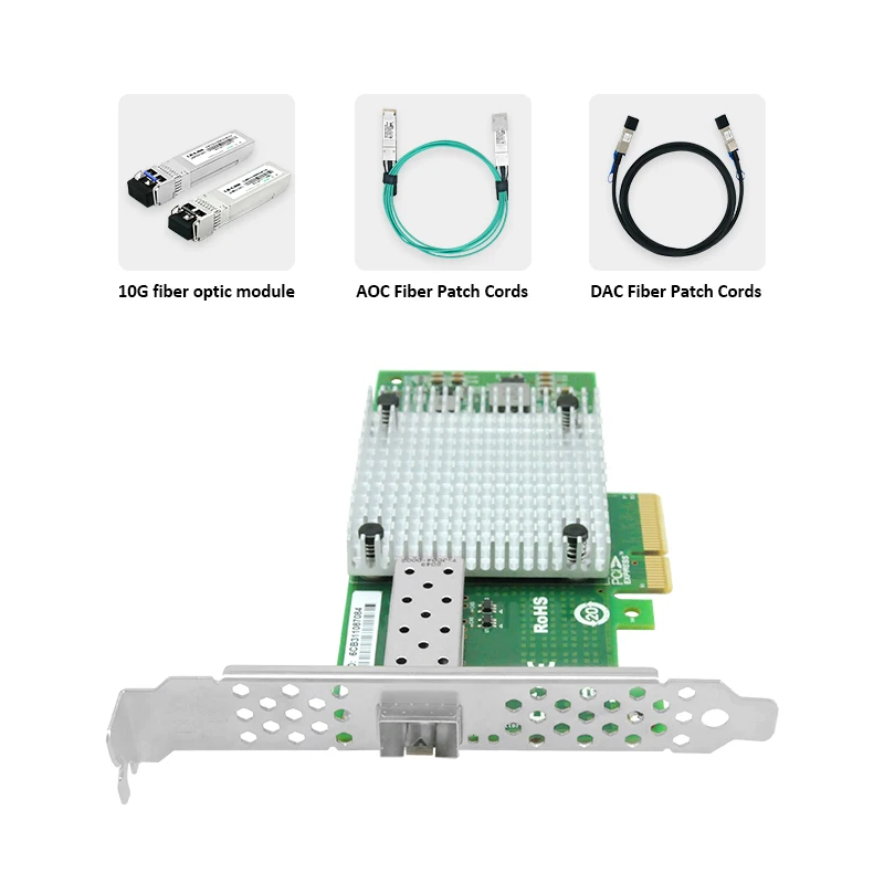 Placa de Rede Lr-link 1016pf-sfp Mais 10gb Ethernet de Porta Única Pci Express Adaptador de Servidor de Fibra Óptica Nic Intel Chip Baseado - Imagem 4