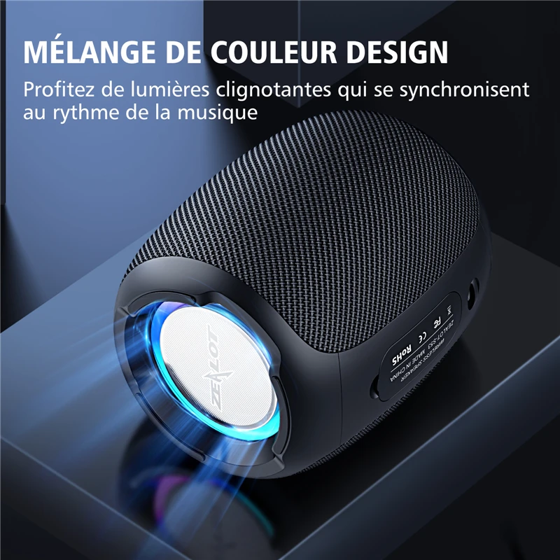 Enceinte Bluetooth Portable ZEALOT Stro Sans Fil Avec Powerbank 20 Heures DAutonomie Pilote