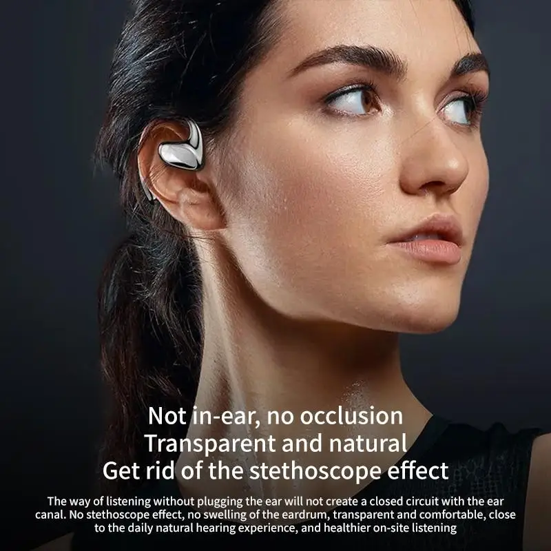 Wireless Earphone MZYMI Bone Conduction Open Ear Headphone Bluetooth Sport Ear Hook 9D HIFI Stereo Headset Built-in Mic headworn microphone