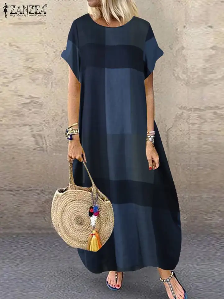 Dislsokrhov Abito Estivo Da Donna, Taglie Grandi, Per Ospiti Nuziali Per Adolescenti Feste Hippie Maxi Abito Estivo Con Schiena Scoperta Colore Bianco 01 Blu Scuro Xxl 124367033