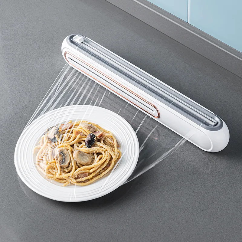 Cling Film Cutter Cling Wrap Dispenser Food Film Dispenser Plastic Wrap Cutter Kitchen Wrap Dispenser Plastic Wrap Dispenser Plastic Wrap Tinfoil Baking Paper Cutting Box Separator Magnetic Suction Refrigerator Kitchen Accessories