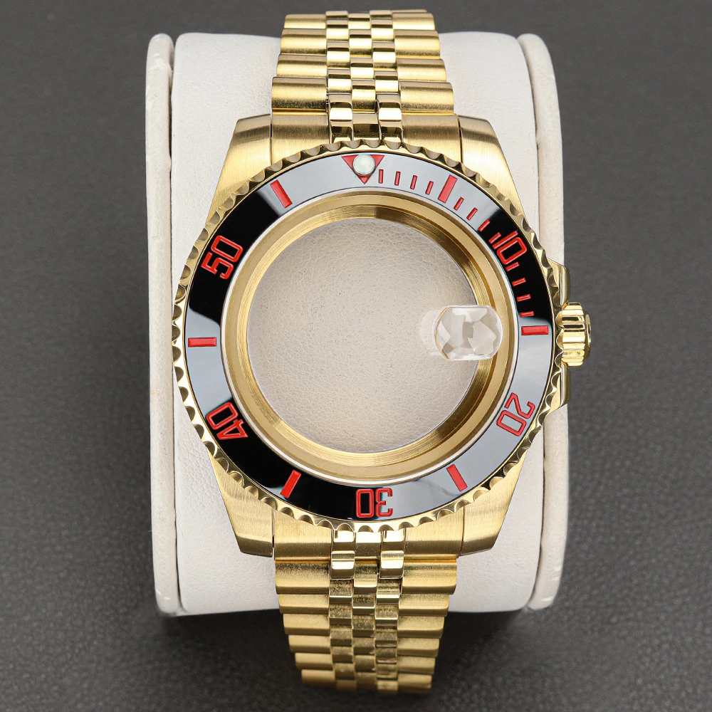 40mm NH35 NH36 Edelstahl-Uhrengehäuse-Set mit Armband und Saphirglas für SUB GMT NH34 NH35 NH36 NH70 Miyota8215 ETA2824 YACHT Gehäuse – Detail 2