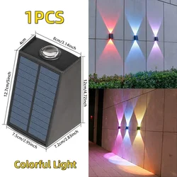 Solar - Powered LED Outdoor Wall Lamp - Waterproof Garden & Patio Decoration Light (2LED Colorful Light)