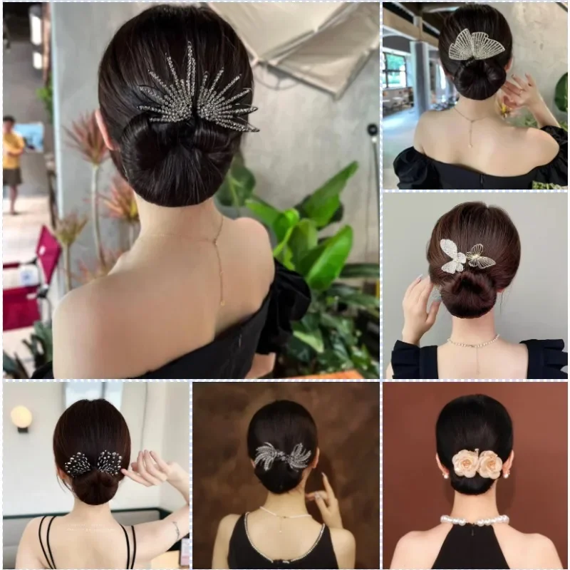 

2024 Fashion Headband Roller Hair Curler Donut Bun Maker Lazy Hairpin Tool Women's Rabbit Ear Magic Hairstyle Ring Accessories