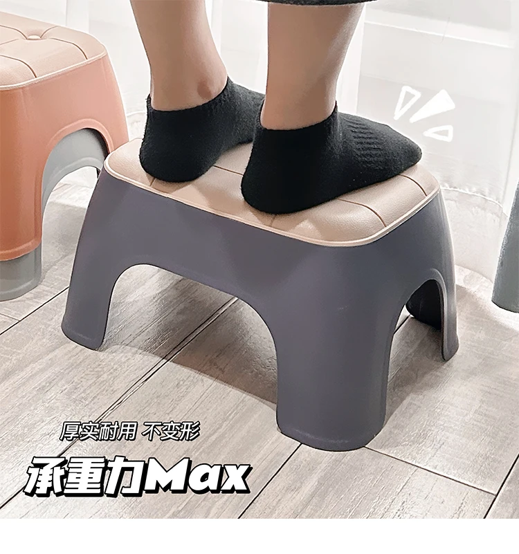 Description Picture 6 of itemSmall Stools Household Low Stools Living Room Thickened Plastic Stackable Benches Durable Doorways Changing Shoes Furniture