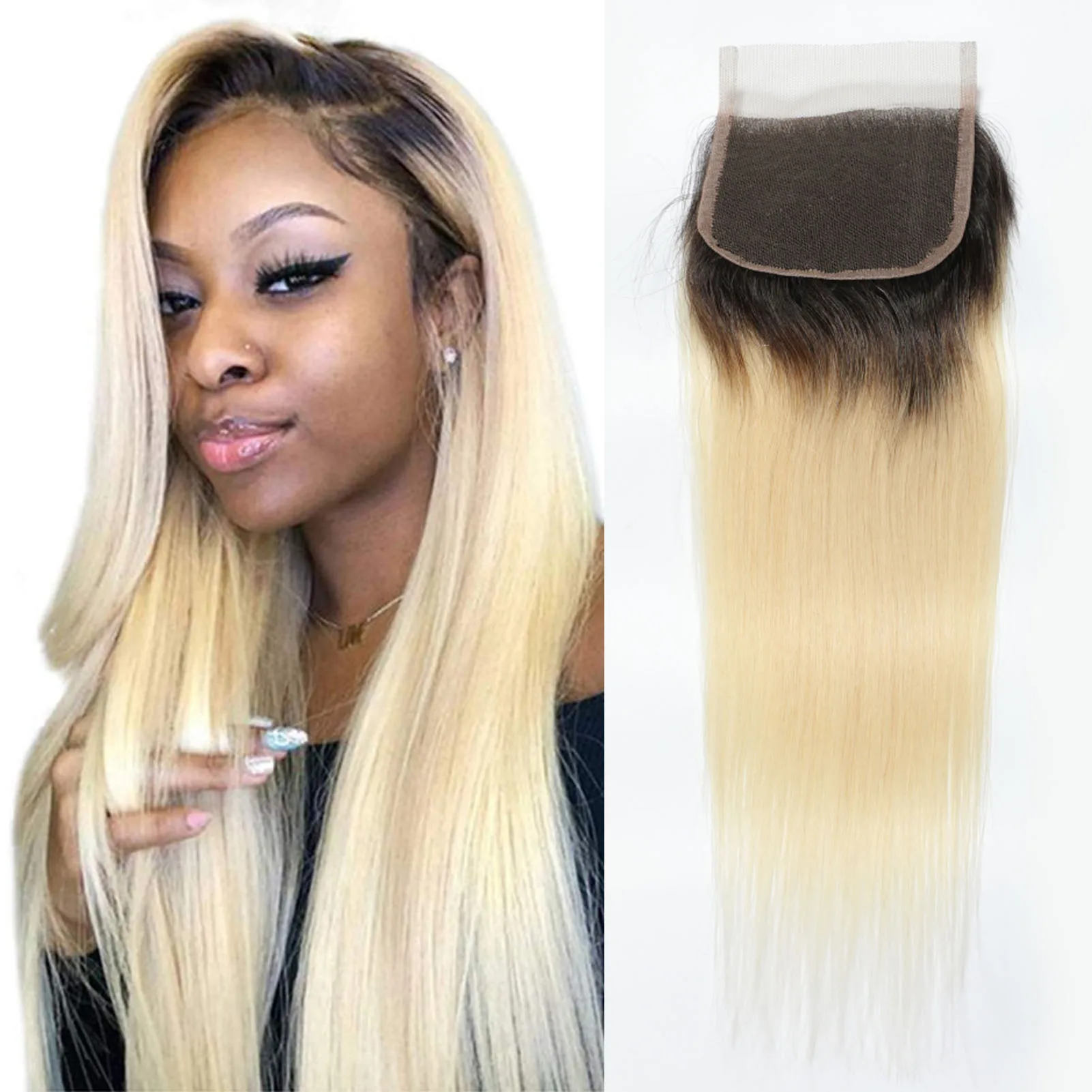 

Straight 4x4 Lace Closure HD Transparent 1b 613 Honey Blonde 13x4 Human Hair Lace Frontal Swiss Lace Brazilian Virgin Hair