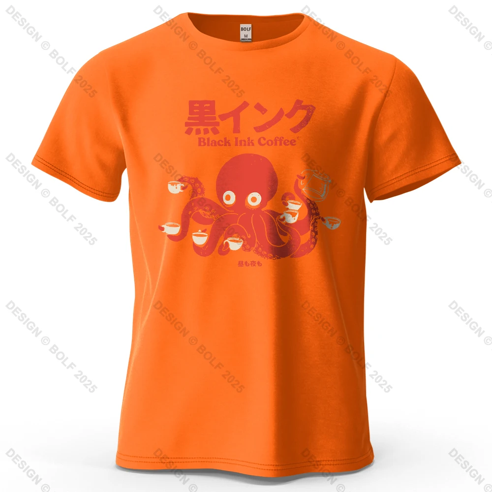 Black Ink Coffee Graphic Oversized Cotton T-Shirt - Unisex Streetwear Tee
