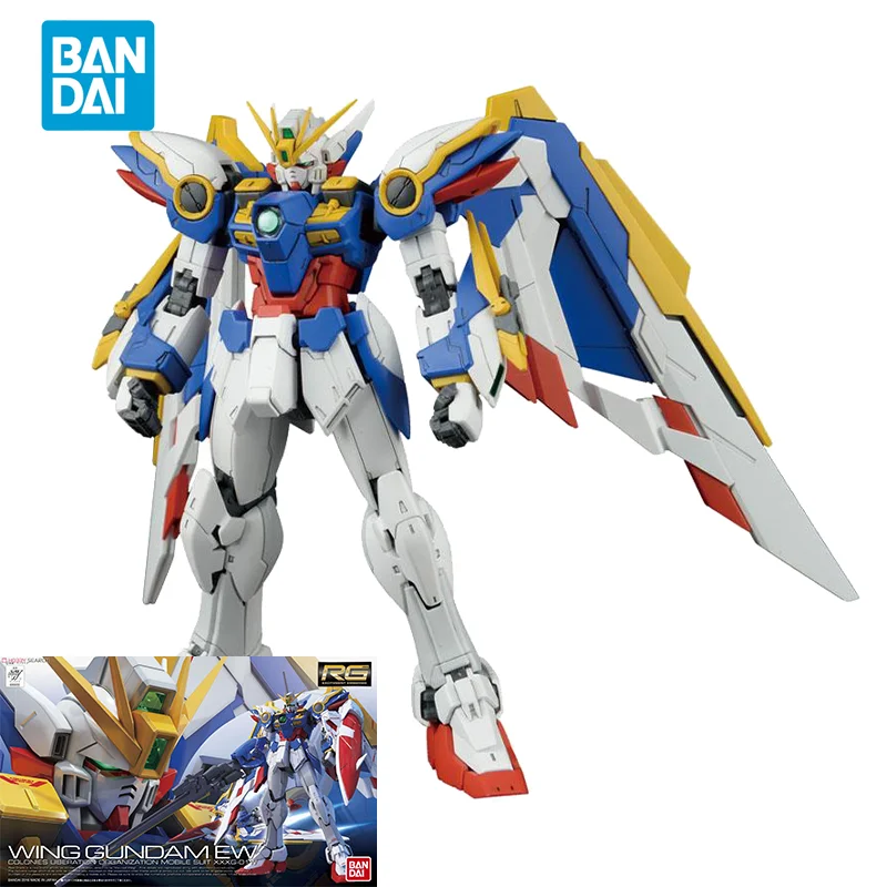 

Bandai Original GUNDAM Anime Model RG WING GUNDAM EW Action Figure Assembly Model Toys Collectible Ornaments Gifts For Kids